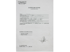 Zaświadczenie o ukończeniu kursu